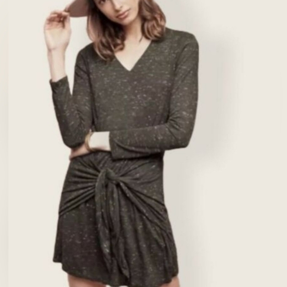 Dolan Left Coast Collection Spacedye Green Tie Front Dress Size Medium - Picture 1 of 16